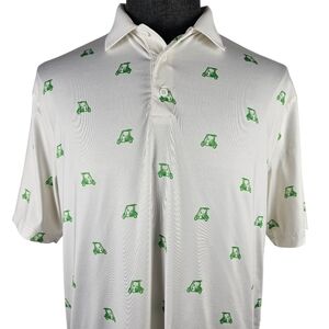 Three Sixty Six Men's Poly Blend Patterned Polo Casual Sport Size L